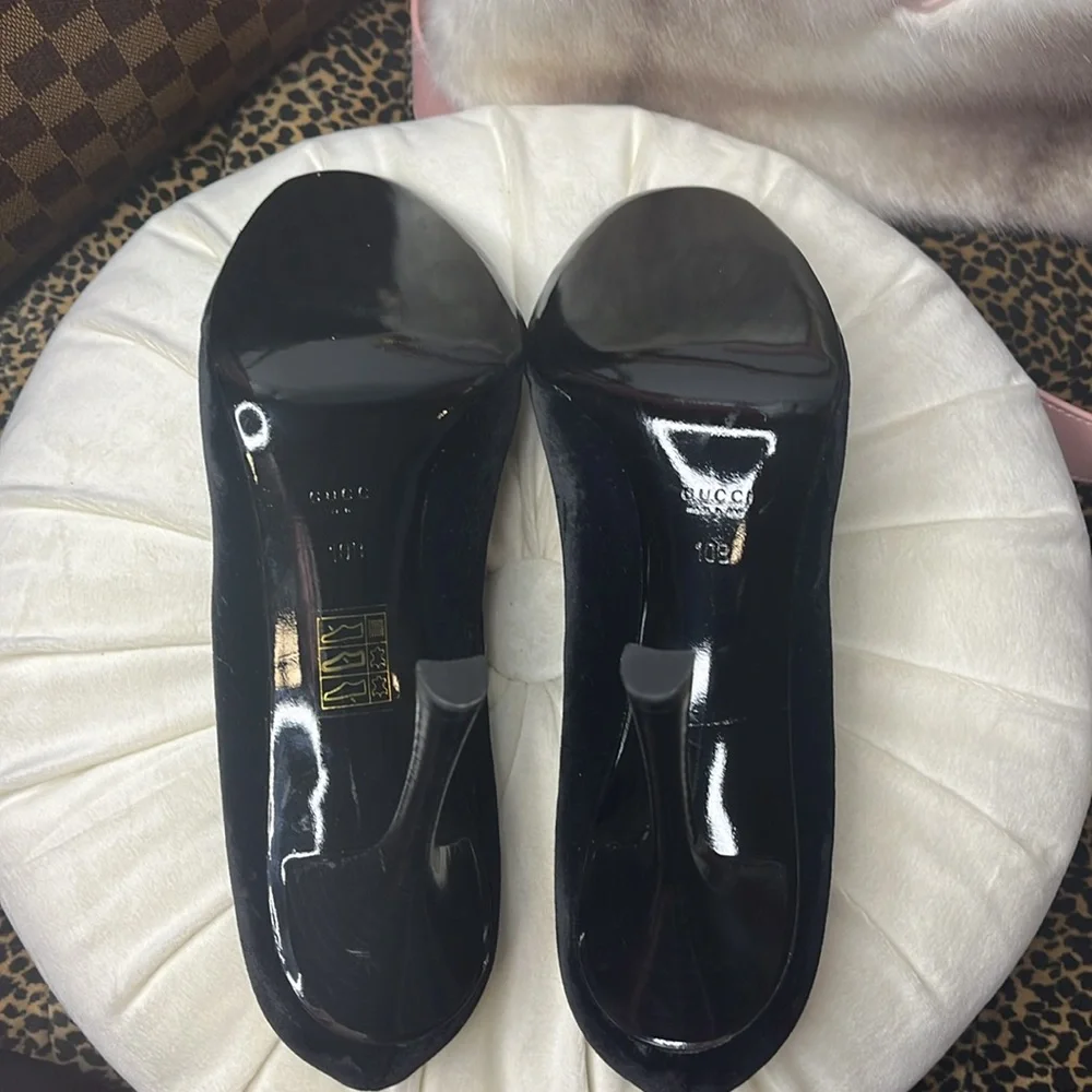 GUCCI VELVET HEELS - Picture 3 of 7